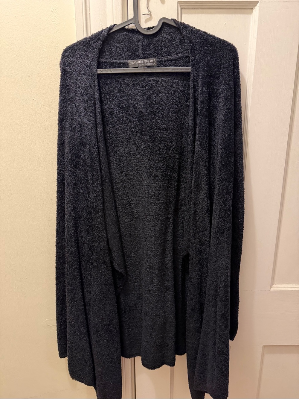 Barefoot Dreams Black Plush Open-Front Women's Cardigan